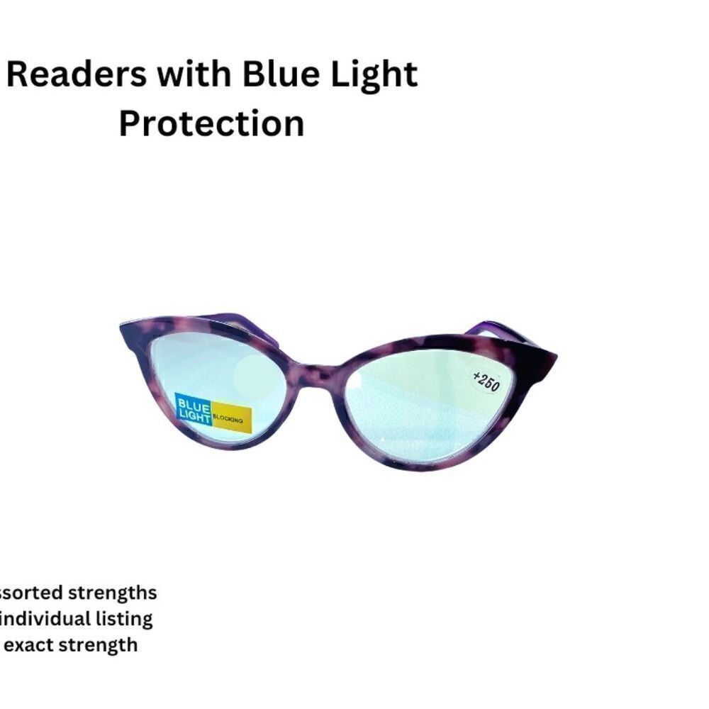 💼 Readers with Blue Light Protect. Colorful  Contemporary Purple Cat Eye